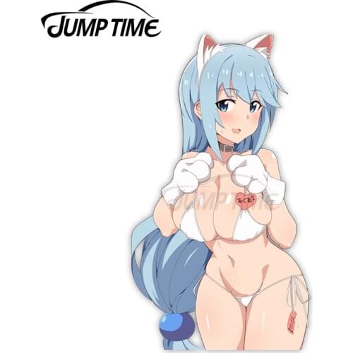 Jump Time 13 x 5.6cm For Kono Subarashii Sekaini Shukufukuwo! Aqua Car Stickers and Decals Anime Waterproof Vinyl Material Decor