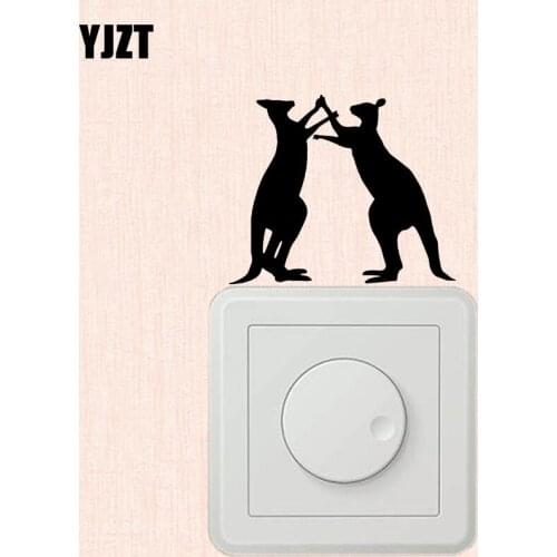YJZT Kangaroo Lovers Vinyl Decal Wall Switch Sticker Home Room Decor Funny Animal S19-0210
