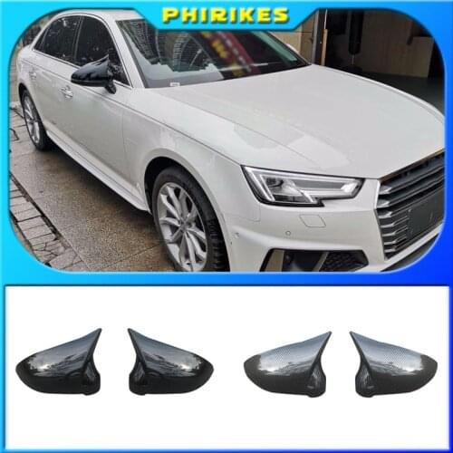 Black Side Wing Mirror Caps For Audi A4 A5 B9 2017 2018 2019 S4 S5 RS5 allroad Quattro replace Covers (Glossy Pearl Black)