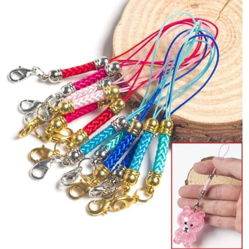 10Pcs Gold/silver Lobster Clips Lanyard DIY Mobile Phone Lariat Mobile Straps Nylon Trinket Key Ring Chain Jewelry Craft Jewelry