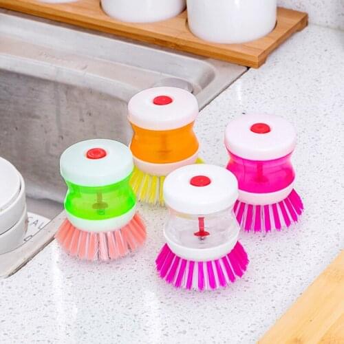 New Wash Pot Brush With Washing Up Liquid Home Kitchen Washing Utensils Pot Dish Brush Household Cleaning