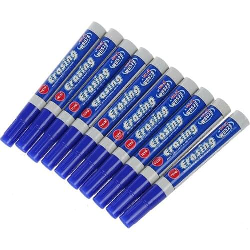 10 x Board Marker Whiteboard Marker Pen Washable Blue
