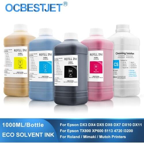1000ML Eco Solvent Ink For Roland VS-540 VS-420 VS-300 SP-300i VP-540i VP-300i SP-540i LEJ-640 LEF-20 Eco-Solvent Ink 4 Colors