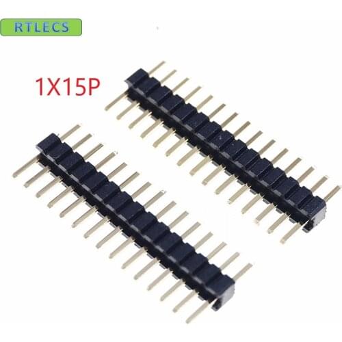 1000 pcs 1x15 P 15 Pin 1.27 mm PCB Male Header Single row Straight PCB Through Hole Pin Headers Rohs Lead Free