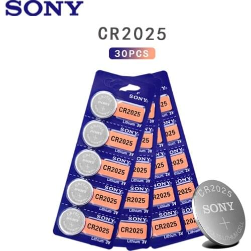 30pcs For Sony 3V CR2025 Cell Coin Button Batteries DL2025 BR2025 KCR2025 CR 2025 Lithium Battery For Watch Toys Remote Control