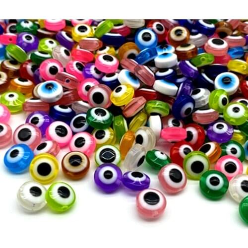 50Pcs Resin Spacer Beads Oval Evil Eye Beads Stripe Spacer Beads For Jewelry Making DIY Bracelet Necklace Gifts For Women
