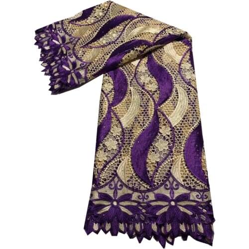 African Guipure Lace Fabric 2021 High Quality Lace Latest French Mesh Cord Lace Fabric With Milk Silk Stones For Wedding d70-27