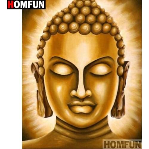 HOMFUN Full Square/Round Drill 5D DIY Diamond Painting "Religious Buddha" Embroidery Cross Stitch 5D Home Decor Gift A14652