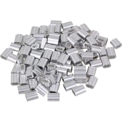 Double Hole Aluminum M2 Sleeves Clip For 2MM Wire Rope Pack Of 300