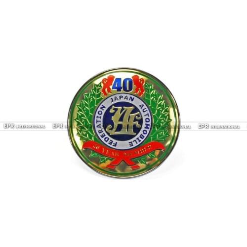 Car-styling Universal JDM JAF 40th Anniversary Colorful Front Grill Badge 90MM Diameter Metal Base Plastic
