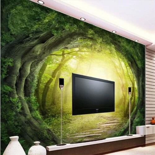 Beibehang custom photo wallpaper-3d Luxury Quality HD Fantasy Art World roots forest tunnel 3d large wallpaper wall mural