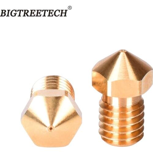 BIGTREETECH Hig Quality V6 Brass Nozzles 1.75 Filament 0.2 0.4mm 0.6 mm Nozzle For CR10 J heat hotend Extruder Copper 3D printer