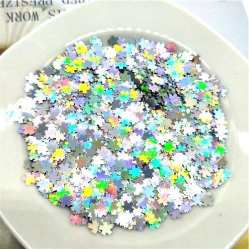 Ultrathin Pink Cherry Blossoms Sequins 5mm Laser Glitter Flower Loose PET Paillettes for Nails Art Manicure Wedding Confetti 10g