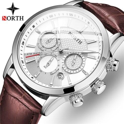 NORTH Top Brand Luxury Men Watch Male Military Sport Waterproof Quartz Date Clock Fashion Casual Wrist Watch Relogio Masculino