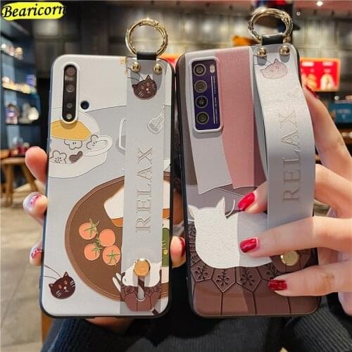 Wrist Strap Case Ring Holder Stand Cat Dog Cover for Samsung Galaxy A51 A71 A31 A41 A21s A42 M51 A10 A20 A30 A40 A50 A70 M10 A7