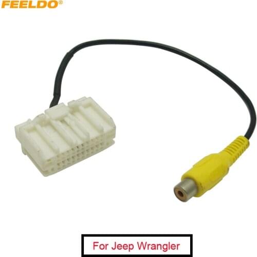 FEELDO 10Pcs Car AUX Video Output RCA Cable For Jeep 2008+ Factory OEM Radio Stereo With DVD/Rear Camera