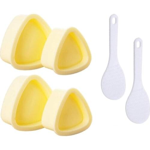 Onigiri Mold Triple-cornered Set of 4 Pieces, Sushi Mold Rice Ball Mold for Bento Japanese Boxed Meal DIY Making Tool
