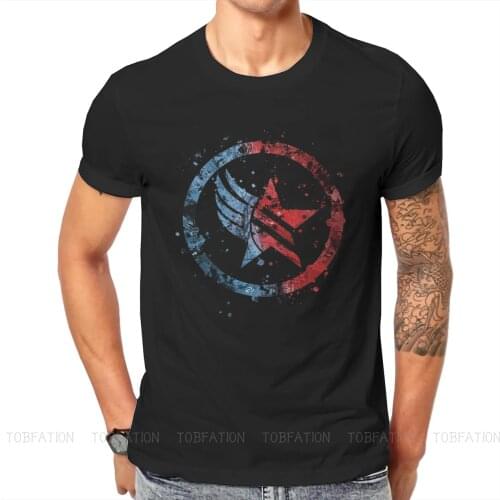 Mass Effect Commander Shepard Asari Game TShirt for Men Renegade Paragon Combo Splatter Humor Summer Tee T Shirt Novelty Loose
