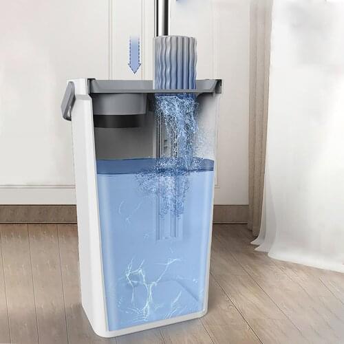 YOREDE Self Cleaning Sponge Mops With Bucket Hand Free Wring Mop Bucket For Washing Floors Cleaning Tools For Home And Kitchen