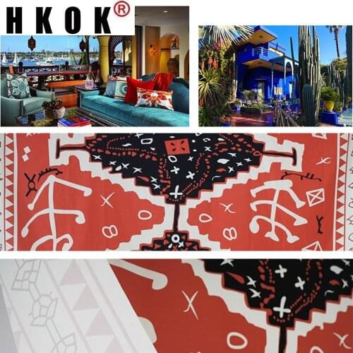 HKOK Bohemian Classical Tapestry Wall Hanging Red Moroccan Totem Psychedelic Wall Art Boho Wall cloth carpet Blanket Home Decor