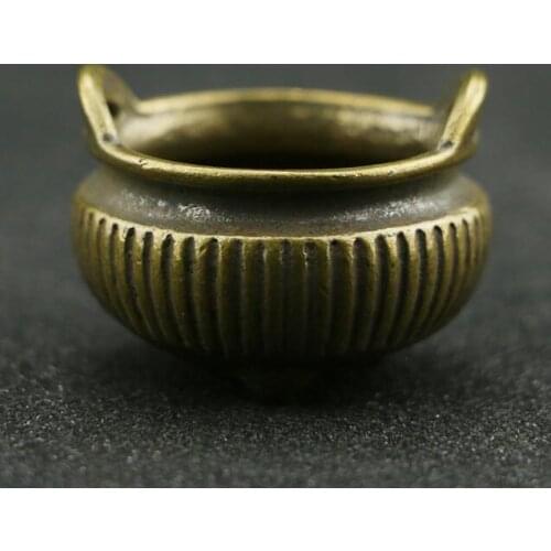 Collection Chinese Brass Carved Xuande Incense Burner Censer Exquisite Small Statue