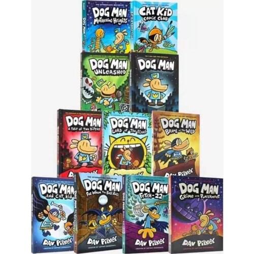 8 Books /Set Dog Man Collection Kids Child Hilarious Humor Novel Manga English Comic Book funny Gifts for Children 5-12 years