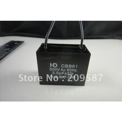 10pcs Fan Capacitor Metallized Capacitor Start Capacitor CBB61 500VAC 3.0uF
