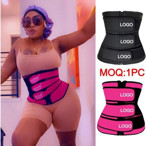 Customize Logo Print Waist Trainer Slimming Tummy Control Corset Workout Belt Lose Weight Girdles Shapewear Fajas Body Shaper