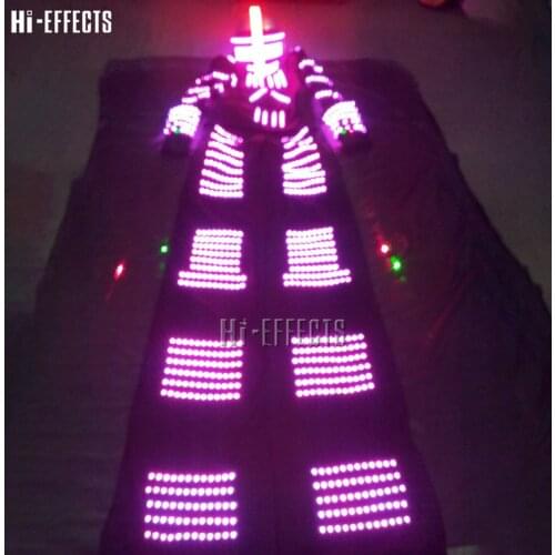 LED Illuminated costume led lighting robot suits luminous clothes led glowing dance clothing DJ party nightclub stage show wear