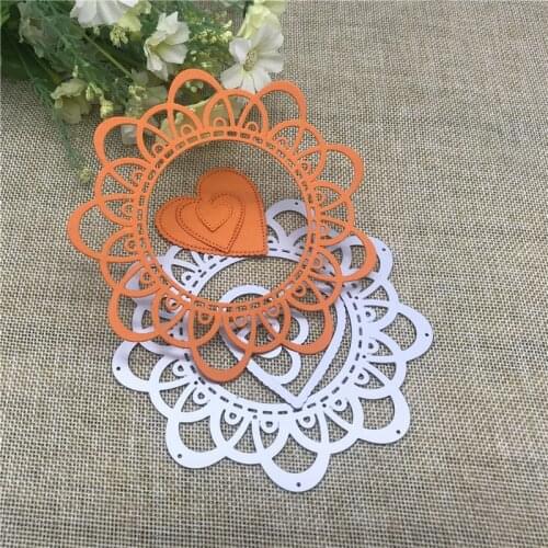 Lace wreath love frame decorationMetal Cutting Dies For DIY Scrapbooking Album Embossing Paper Cards Decorative Crafts