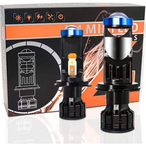 2x High Low Beam Lamp H7 LED H4 Mini Projector Lens Automobles Bulb 10000LM Conversion Kit Car Headlight 70W/Pair H7 H4 12v LHD