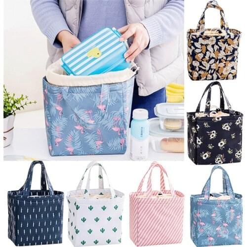 Hot Selling 2020 Lady Oxford Insulated String Lunch Bag Women Portable Tote Cooler Picnic Camping Food Box Organizer 6 Styles