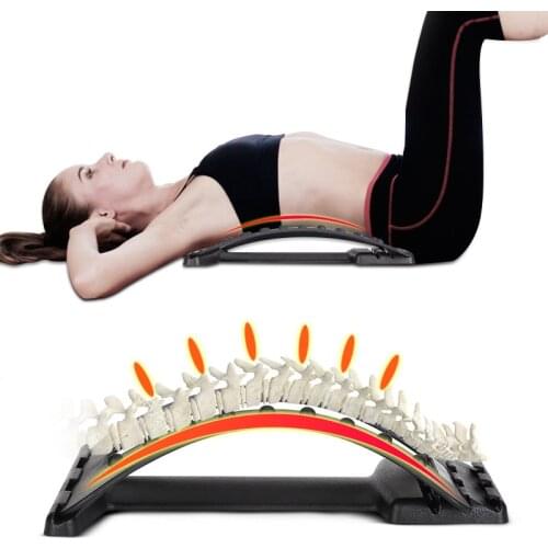 Back Massager Stretcher Fitness Massage Equipment Stretch Relax Stretcher Lumbar Support Spine Pain Relief Chiropractic