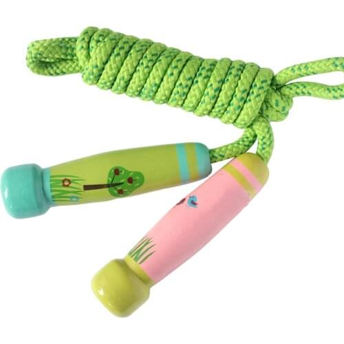 Cute Cartoon Wooden Handle Kids Skipping Jump Rope Child Sports Fitness Tool