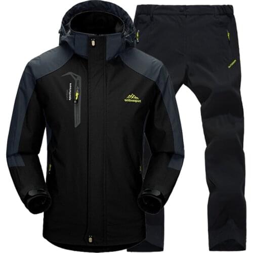 Mens Suit Windbreak Trekking Coat Trousers Free Return Spring & Autumn Outdoor Single Jacket Pants Hiking Camping