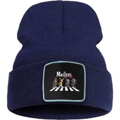 The Masters Of Rock Print Beanie Hat Wool Soft Knitted Cap Winter Warm Cotton Flexible Hats Foldable Sports Creativity Caps