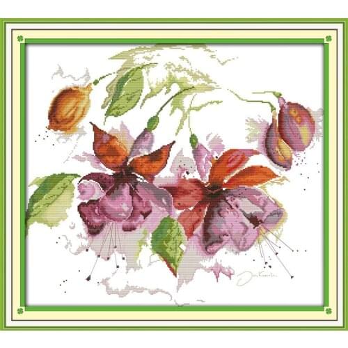 Gorgeous Lily Flower Cross Stitch Kit 14CT White Canvas 11CT Accurate Printed Embroidery DIY Handmade Needle Work Home Decor