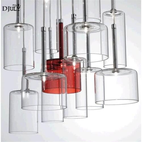 Nordic modern bar Wine bottle stained glass pendant lights for dining room kitchen indoor lighting luminaires led hanging lamp