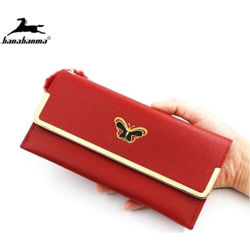 2020 NEW Clutch Women Butterfly Wallet Soft Leather Many Department Card Holder Phone Pocket Female Long Wallets Ladies Purse