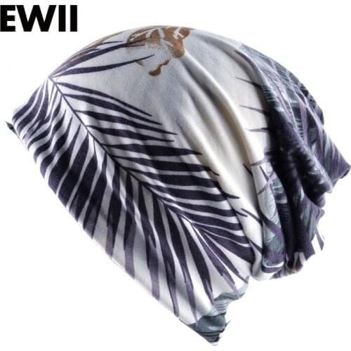 2017 Ladies spring and autumn beanies cap women turban hats for men thin scarf caps women casual print skull hat casquette