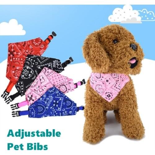 Dog Collar Bow Tie Adjustable Printed Bibs Pet Triangular Bandage Puppy Grooming Scarf Bandana Cat Neck Decor Dress Up Kerchief