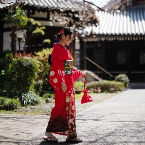 2021 kimono dress kwaii girls lolita japanese style yukata floral print sakura girl haori sexy anime cosplay daily geisha robe