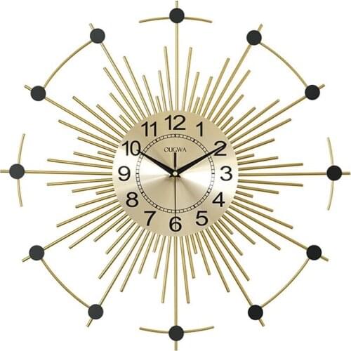 Luxury Large Wall Clock Living Room Nordic Golden Creative Metal Modern Design Wall Clock Reloj De Pared Home Decor Clock DL60WC