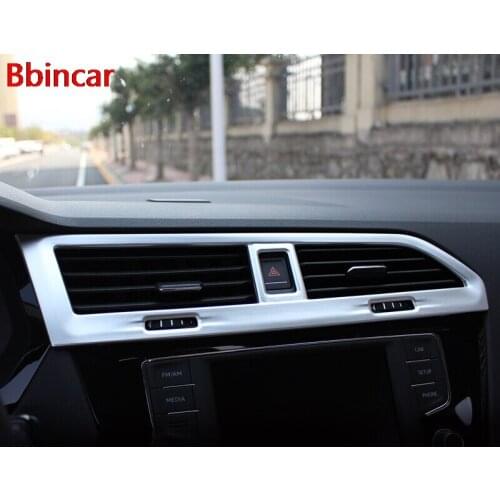 Bbincar Styling Interior Dashboard Middle Air Outlet Vent Cover Trim LHD For Volkswagen VW Tiguan Second Generation 2017 2018