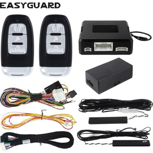 EASYGUARD universal pke car alarm system passive keyless entry remote engine start compatible with OEM push button start