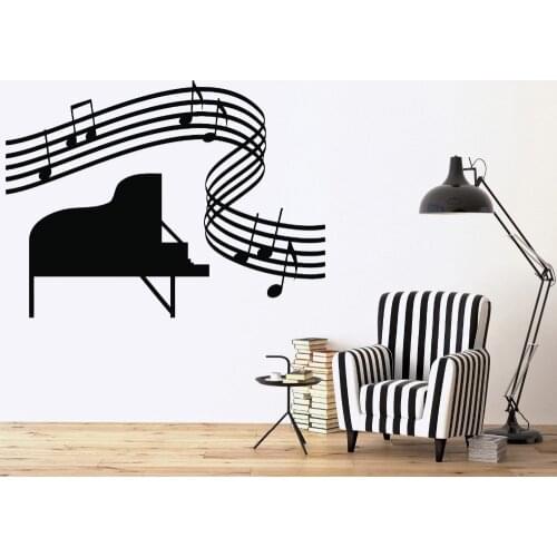 Vinyl Art Removable Poster Mural Music Room Piano Sheet Music Score Wall Sticker Bedroom Livingroom Poster Mural Decals 3386