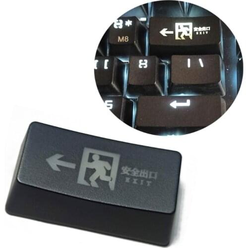 1Pc Safe Exit R1 2U Backspace Keycap Shine Through Keycaps ABS Etched Backlit Keycap for Mechanical Keyboard