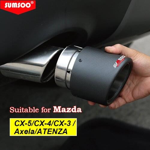1 piece SUMSOO genuin for Mazda CX-5 cx-4 cx-3 Mazda Axela Mazda ATENZA exhaust pipe modified decorative carbon fiber tail tips