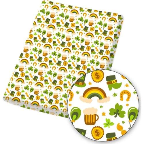 St.Patricks Day Polyester Cotton Fabric Printed Cloth Sheet For DIY Mask Dress Handmade Materials Home Textile 145*45cm 1pc