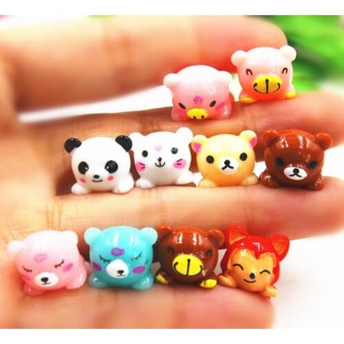 10pcs/lot kawaii resin animals DIY resin cabochons accessories mix colors